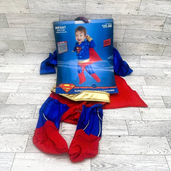 Brand New DC Comics Superman Infant Halloween Muscle Costume Size 0-6 Months - Picture 1 of 5